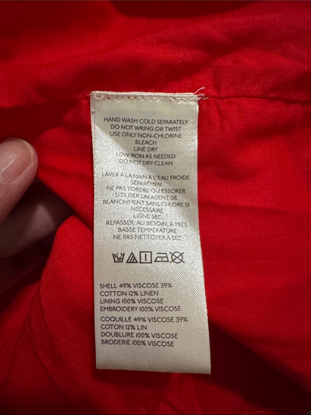 Free People Wildflower Mini Dress Red Embroidered Floral Linen Summer Boho-L - Picture 8 of 9